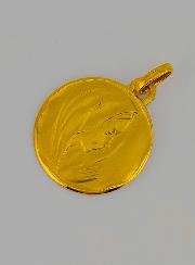 Médaille Vierge Marie au Voile Profil Droit en Or
