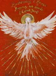 Carte de Confirmation Modèle Rouge - Colombe de l'Esprit Saint