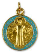 Médaille de Saint Benoit Métal Doré - 2.1 cm