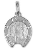 Médaille Fer à Cheval Notre Dame de Lourdes en Argent 925/1000