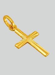Croix Latine Diamantée en Or Jaune Massif