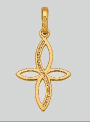 Croix Ajourée en Or Jaune Massif & Diamants