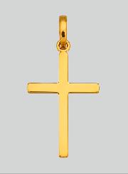 Pendentif Croix Striée en Or Jaune Massif