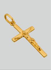 Pendentif Croix du Christ en Or Jaune Massif