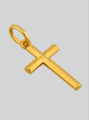 Pendentif Croix Fil Relief en Or Jaune Massif