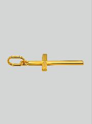 Pendentif Croix Fil Relief en Or Jaune Massif