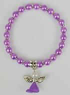 Bracelet Religieux Enfant Ange-Gardien - Perles Violettes