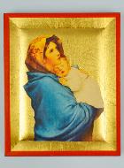 Icône Byzantine Sainte Vierge à l'Enfant Peinte à la Main - 13cm