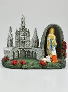 Statue Apparitions de Lourdes et Basilique - 15 cm