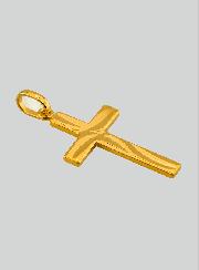 Pendentif Croix du Christ Sculptée - Or Massif Jaune