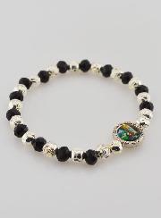 Bracelet Notre Dame de Lourdes en Perles Noires