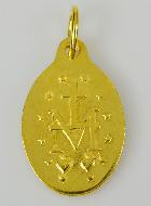 Médaille Miraculeuse Dorée Or 24 Carats - 25mm