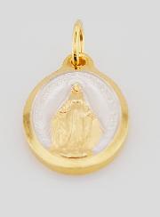 Médaille Miraculeuse Dorée Or 24 Carats & Argent - 25mm
