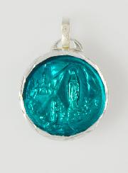 Médaille de Lourdes Bleu Turquoise & Eau de Lourdes