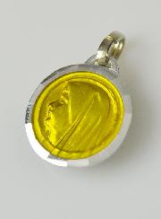 Médaille Vierge Marie Jaune & Eau de Lourdes