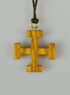 Pendentif Croix Scout en bois d'olivier