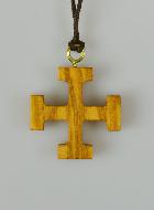 Pendentif Croix Scout en bois d'olivier