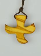 Pendentif Croix de Taizé en bois d'olivier