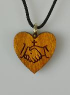 Pendentif Coeur Amitié en Jésus en Bois