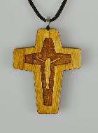 Pendentif Croix de Jésus en Bois