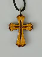 Pendentif Croix Orthodoxe en Bois