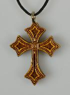 Pendentif Croix Orthodoxe en Bois