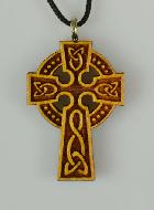 Pendentif Croix Celte Sculpté en Bois