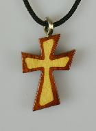 Pendentif Croix en Bois 2 Tons