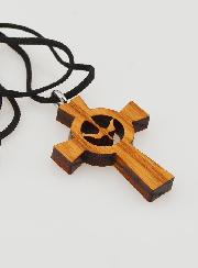 Pendentif Croix en Bois Esprit Saint