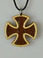 Pendentif Croix en Bois Carrée