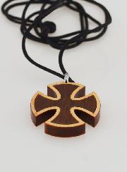 Pendentif Croix en Bois Carrée