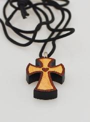 Pendentif Croix en Bois Coeur