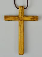 Pendentif Croix d'Aube de Première Communion en Bois d'Olivier