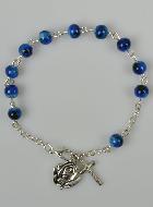 Bracelet Religieux Dizainier en Perles de Nacre Bleue