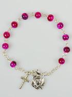 Bracelet Religieux Dizainier en Perles de Nacre Rose