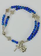 Bracelet Religieux Chapelet en Perles de Nacre Bleue