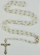 Chapelet de Lourdes en Perles Blanches