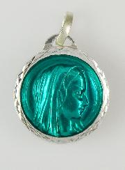 Médaille Vierge Bleu Turquoise & Eau de Lourdes