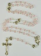 Chapelet de Lourdes en Perles Rose - 50 cm