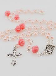 Chapelet en Perles de Nacre Rose