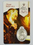 Carte de Prière Padre Pio avec Médaille