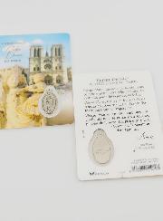 Carte de Prière Cathédrale Notre Dame de Paris avec Médaille