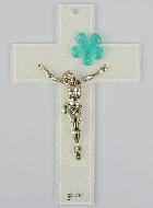 Crucifix Moderne en Verre Soufflé - Fleur