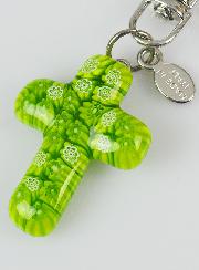 Porte-clés Croix en Verre de Murano Véritable