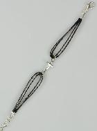 Bracelet Religieux Noir avec Croix Argent