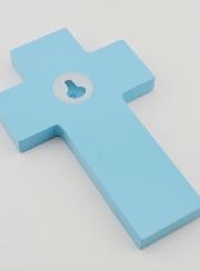 Croix Enfant Cierge Alpha Oméga - Bleu