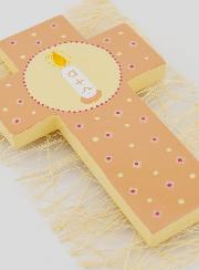 Croix Enfant Cierge Alpha Oméga - Beige