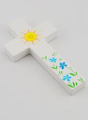 Croix en Bois - Soleil et Fleurs