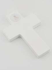 Croix en Bois Blanc - Jésus Mon Guide