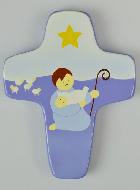 Croix Enfant en Bois - Adoration des Bergers - Parme